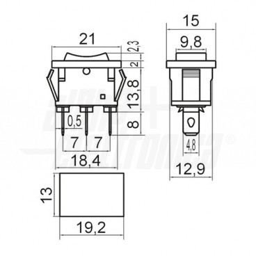 PULSANTE BIL.MINUAT 2P ON/OFF/ONF4.8 - ALP 320-047