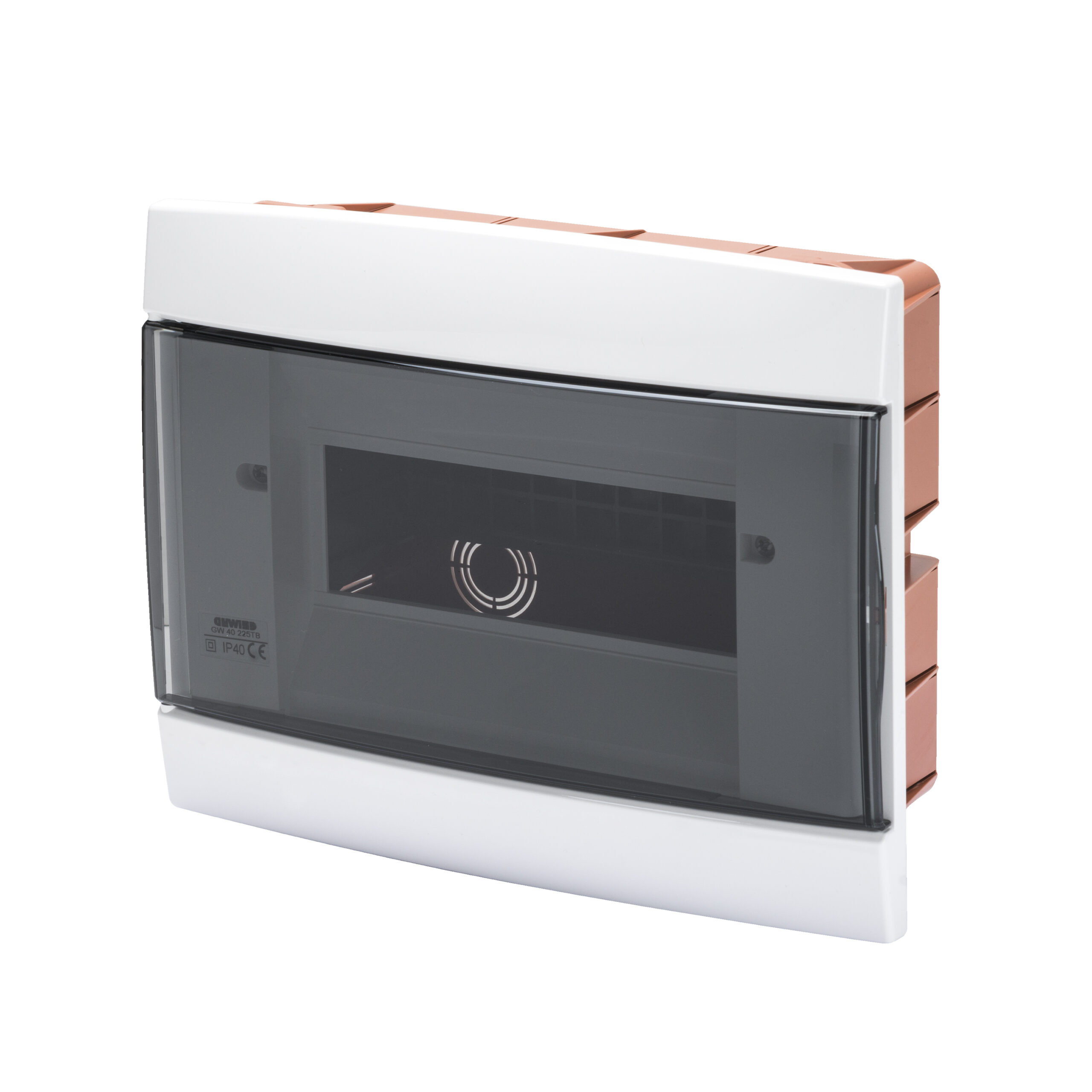 centralino da arredo - da incasso - predisposto per alloggiamento morsettiere - 250x195x26 - bianco - 8 + 1/2 moduli - GEW GW40225TB