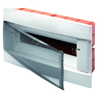 centralino da arredo - da incasso - predisposto per alloggiamento morsettiere - 330x218x25 - bianco - 12 +1 moduli - GEW GW40229TB