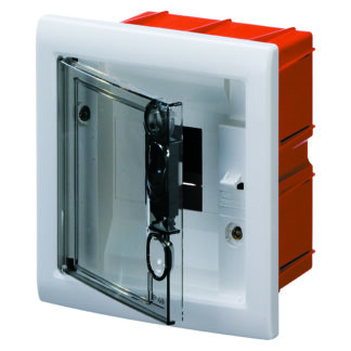 centralino protetto - da incasso - porta trasparente fumÉ con telaio estraibile - 4 moduli ip40 - GEW GW40602
