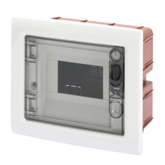 centralino protetto - da incasso - porta trasparente fumÉ con telaio estraibile - 6 moduli ip40 - GEW GW40603