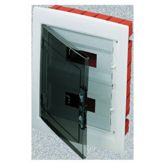 quadro di distribuzione con pannelli finestrati e telaio estraibile - porta trasparente fumÉ - (12x2) 24 moduli ip40 - GEW GW40606
