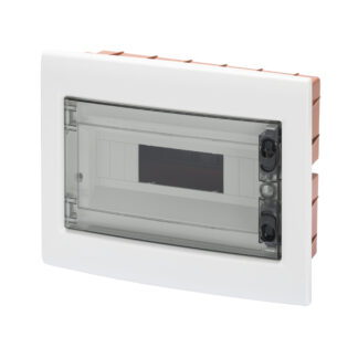 centralino protetto - da incasso - porta trasparente fumÉ con telaio estraibile - 18 moduli ip40 - GEW GW40608