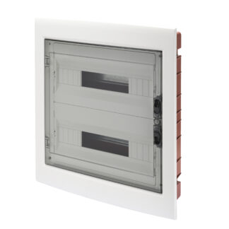 quadro di distribuzione con pannelli finestrati e telaio estraibile - porta trasparente fumÉ - (18x2) 36 moduli ip40 - GEW GW40609