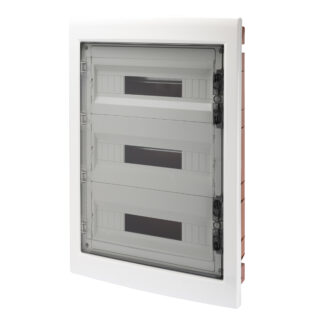 quadro di distribuzione con pannelli finestrati e telaio estraibile - porta trasparente fumÉ - (18x3) 54 moduli ip40 - GEW GW40610