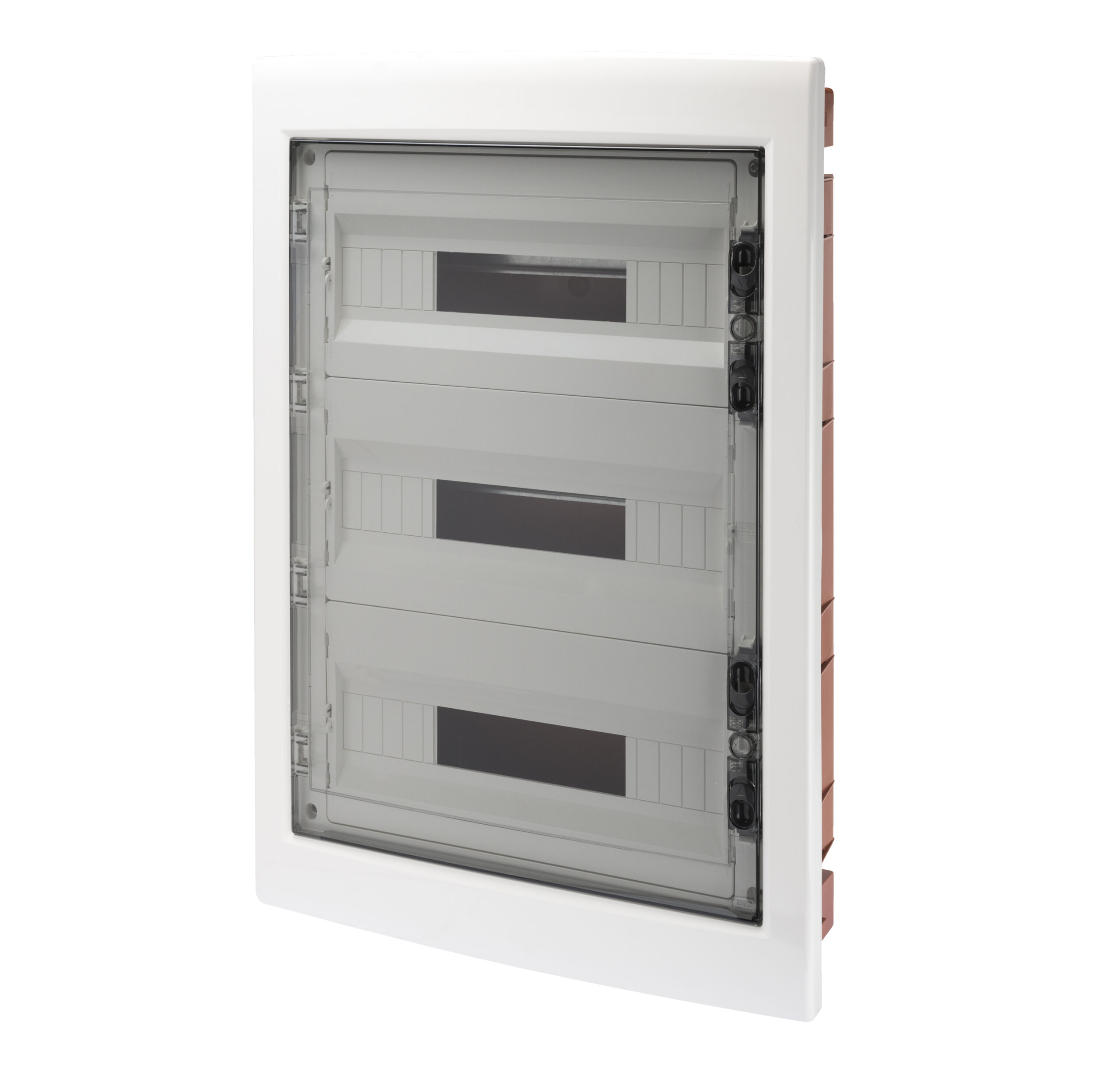 quadro di distribuzione con pannelli finestrati e telaio estraibile - porta trasparente fumÉ - (18x3) 54 moduli ip40 - GEW GW40610