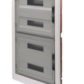 quadro di distribuzione con pannelli finestrati e telaio estraibile - porta trasparente fumÉ - (18x4) 72 moduli ip40 - GEW GW40611