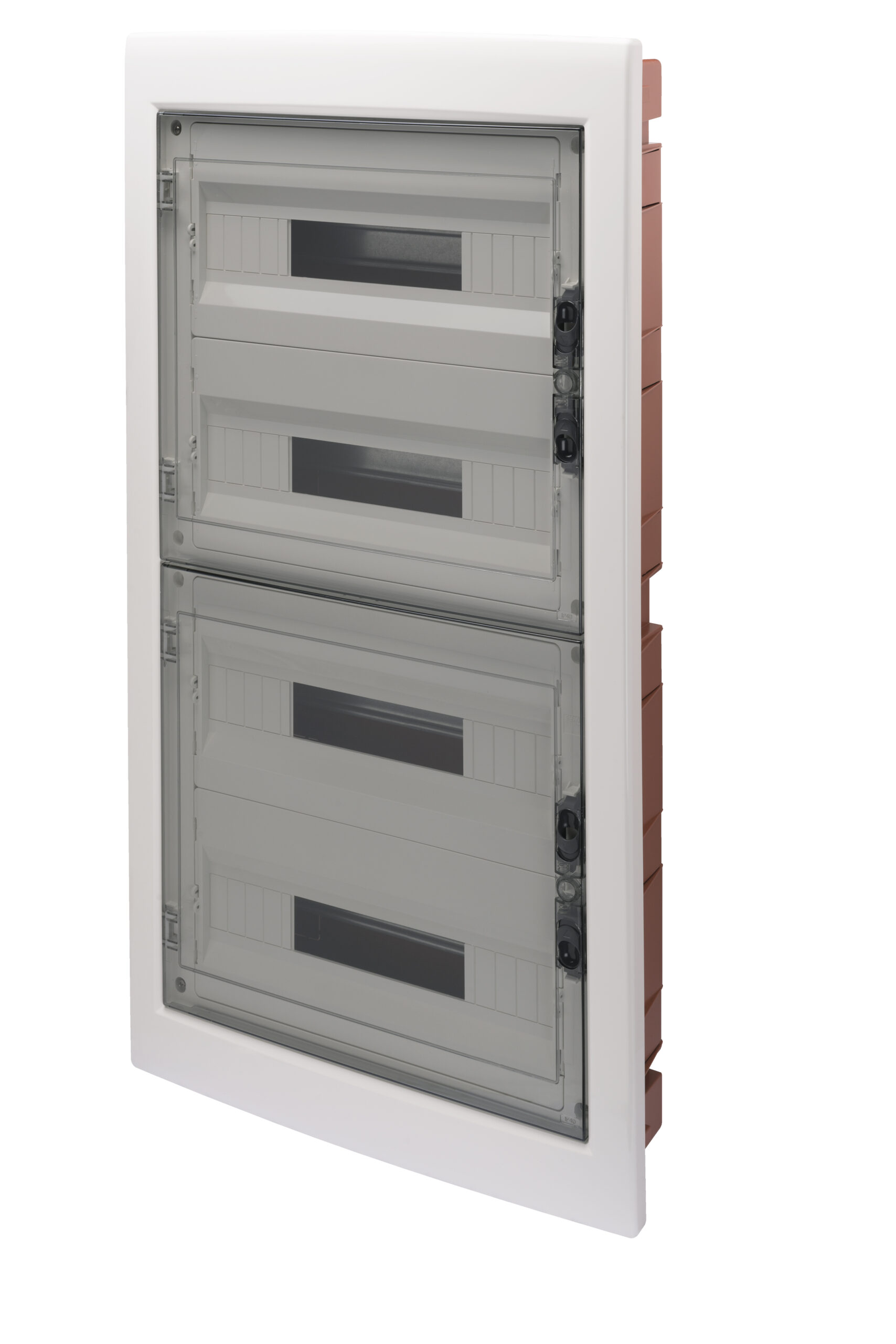 quadro di distribuzione con pannelli finestrati e telaio estraibile - porta trasparente fumÉ - (18x4) 72 moduli ip40 - GEW GW40611