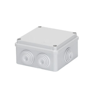 cassetta di derivazione con coperchio basso a vite - ip55 - dimensioni interne 100x100x50 - pareti con passacavi - grigio ral 7035 - GEW GW44004