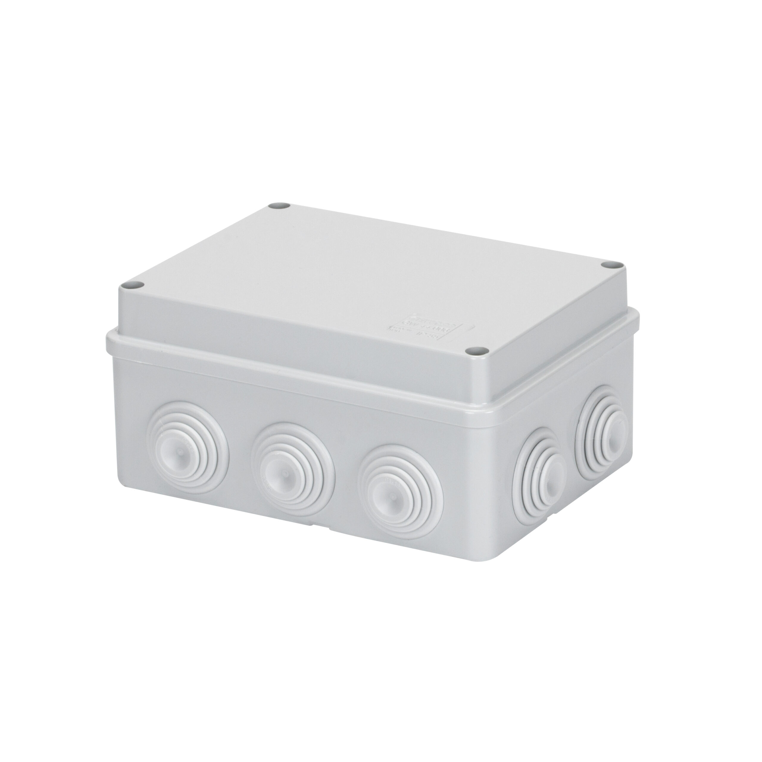 cassetta di derivazione con coperchio basso a vite - ip55 - dimensioni interne 150x110x70 - pareti con passacavi - grigio ral 7035 - GEW GW44006