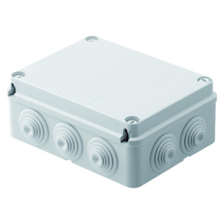 cassetta di derivazione con coperchio basso a vite - ip55 - dimensioni interne 190x140x70 - pareti con passacavi - grigio ral 7035 - GEW GW44007