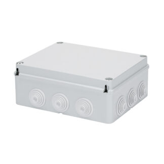 cassetta di derivazione con coperchio basso a vite - ip55 - dimensioni interne 240x190x90 - pareti con passacavi - grigio ral 7035 - GEW GW44008