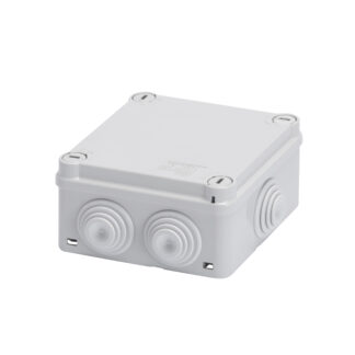 cassetta di derivazione con coperchio basso e viti a 1/4 di giro-ip55-dimensioni interne 100x100x50 - pareti con passacavi - grigio ral 7035 - GEW GW44024