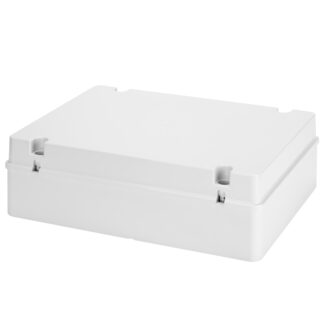 cassetta di derivazione con coperchio basso a vite - ip56 - dimensioni interne 380x300x120 - pareti lisce - grigio ral 7035 - GEW GW44210