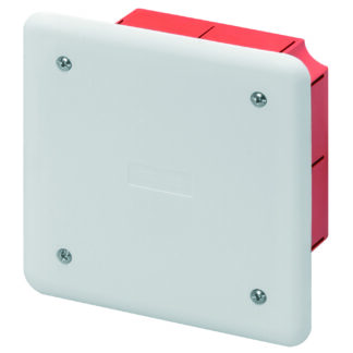 cassetta di derivazione e connessione - per pareti in muratura - dimensioni 92x92x45 - coperchio bianco ral9016 - GEW GW48001