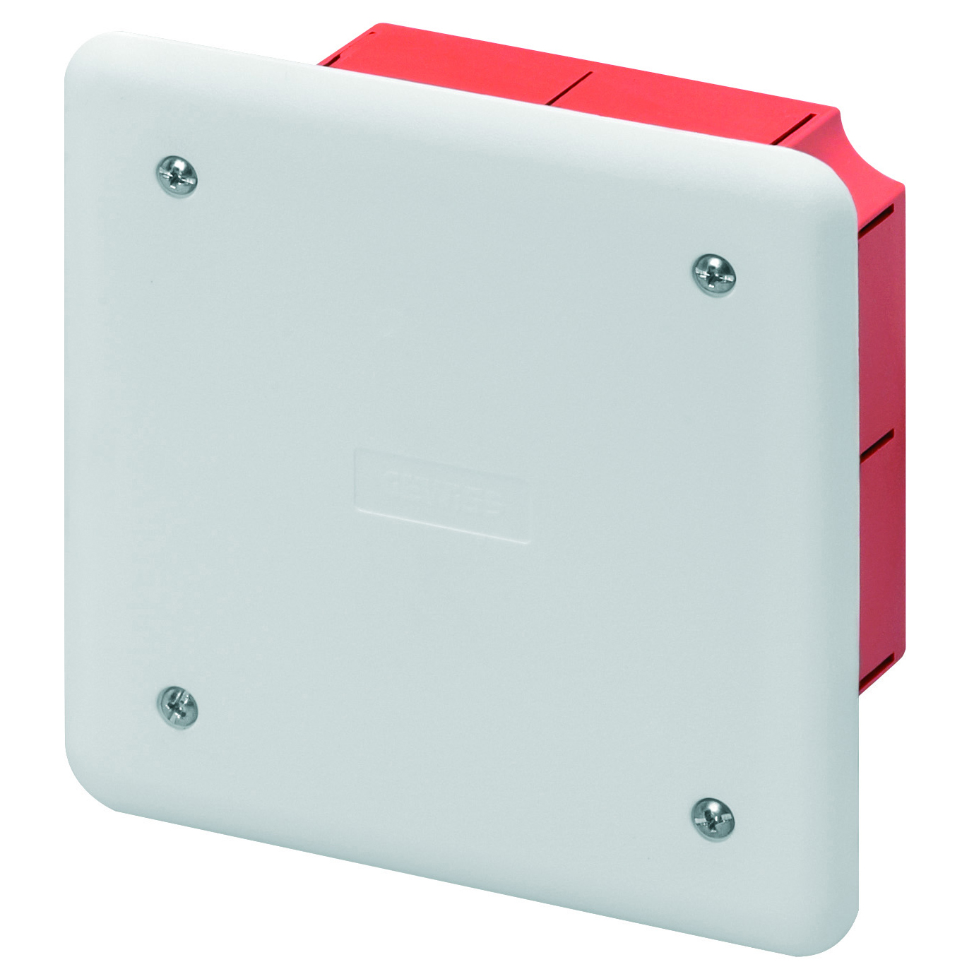 cassetta di derivazione e connessione - per pareti in muratura - dimensioni 92x92x45 - coperchio bianco ral9016 - GEW GW48001