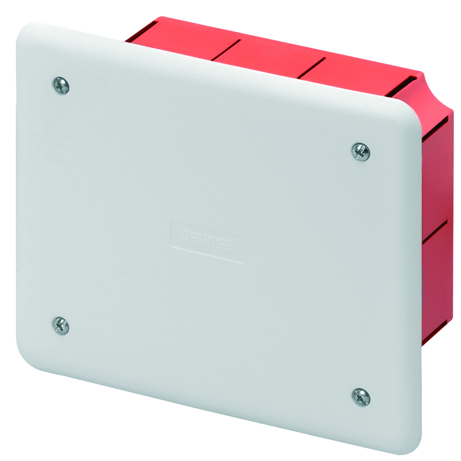 cassetta di derivazione e connessione - per pareti in muratura - dimensioni 118x96x50 - coperchio bianco ral9016 - GEW GW48002