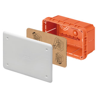 cassetta di derivazione e connessione - per pareti in muratura - dimensioni 152x98x70 - coperchio bianco ral9016 - GEW GW48004
