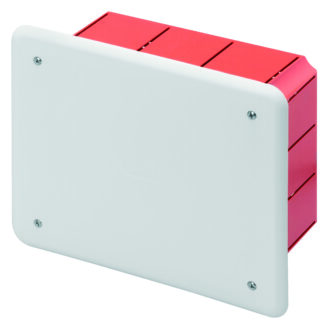 cassetta di derivazione e connessione - per pareti in muratura - dimensioni 160x130x70 - coperchio bianco ral9016 - GEW GW48005