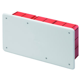 cassetta di derivazione e connessione - per pareti in muratura - con guida din - dimensioni 294x152x75 - coperchio bianco ral9016 - GEW GW48007