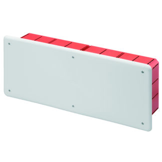 cassetta di derivazione e connessione - per pareti in muratura - con guida din - dimensioni 392x152x75 - coperchio bianco ral9016 - GEW GW48008