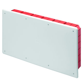 cassetta di derivazione e connessione - per pareti in muratura - con guida din - dimensioni 516x294x90 - coperchio bianco ral9016 - GEW GW48011