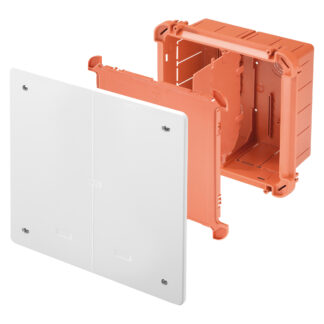 cassetta di derivazione e connessione affiancabile per montanti - dimensioni 260x260x121 - coperchio basso piombabile - bianco ral9016 - GEW GW48207
